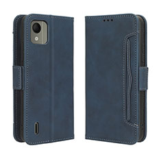 Leather Case Stands Flip Cover Holder BY3 for Nokia C110 Blue