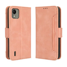 Leather Case Stands Flip Cover Holder BY3 for Nokia C110 Pink