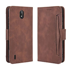 Leather Case Stands Flip Cover Holder BY3 for Nokia C2 Brown