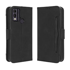 Leather Case Stands Flip Cover Holder BY3 for Nokia C22 Black