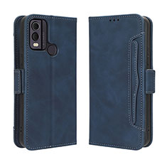 Leather Case Stands Flip Cover Holder BY3 for Nokia C22 Blue