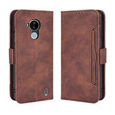 Leather Case Stands Flip Cover Holder BY3 for Nokia C30 Brown