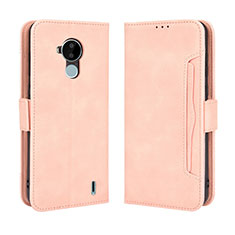 Leather Case Stands Flip Cover Holder BY3 for Nokia C30 Pink