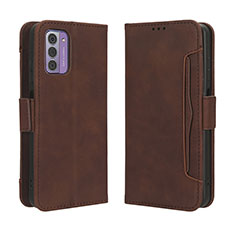 Leather Case Stands Flip Cover Holder BY3 for Nokia C300 Brown