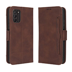 Leather Case Stands Flip Cover Holder BY3 for Nokia G100 Brown