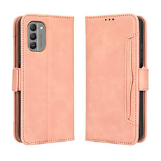 Leather Case Stands Flip Cover Holder BY3 for Nokia G400 5G Pink