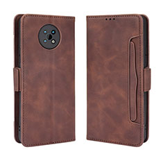Leather Case Stands Flip Cover Holder BY3 for Nokia G50 5G Brown