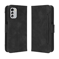 Leather Case Stands Flip Cover Holder BY3 for Nokia G60 5G Black
