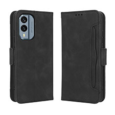 Leather Case Stands Flip Cover Holder BY3 for Nokia X30 5G Black