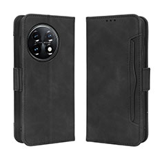 Leather Case Stands Flip Cover Holder BY3 for OnePlus 11R 5G Black