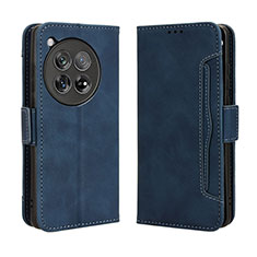 Leather Case Stands Flip Cover Holder BY3 for OnePlus Ace 3 5G Blue