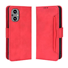 Leather Case Stands Flip Cover Holder BY3 for OnePlus Nord N20 5G Red