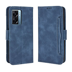 Leather Case Stands Flip Cover Holder BY3 for OnePlus Nord N300 5G Blue
