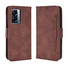 Leather Case Stands Flip Cover Holder BY3 for OnePlus Nord N300 5G Brown