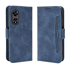 Leather Case Stands Flip Cover Holder BY3 for Oppo A1 5G Blue