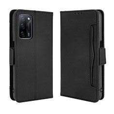 Leather Case Stands Flip Cover Holder BY3 for Oppo A53s 5G Black