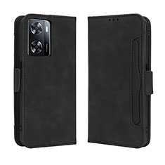 Leather Case Stands Flip Cover Holder BY3 for Oppo A77 4G Black