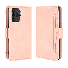 Leather Case Stands Flip Cover Holder BY3 for Oppo A94 4G Pink