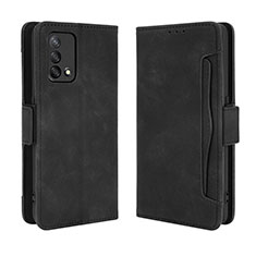 Leather Case Stands Flip Cover Holder BY3 for Oppo A95 4G Black