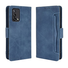 Leather Case Stands Flip Cover Holder BY3 for Oppo A95 4G Blue