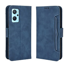 Leather Case Stands Flip Cover Holder BY3 for Oppo A96 4G Blue