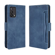 Leather Case Stands Flip Cover Holder BY3 for Oppo F19 Blue