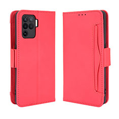 Leather Case Stands Flip Cover Holder BY3 for Oppo F19 Pro Red