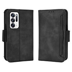 Leather Case Stands Flip Cover Holder BY3 for Oppo Find N 5G Black