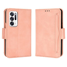 Leather Case Stands Flip Cover Holder BY3 for Oppo Find N 5G Pink