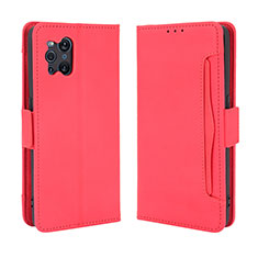 Leather Case Stands Flip Cover Holder BY3 for Oppo Find X3 Pro 5G Red