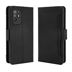 Leather Case Stands Flip Cover Holder BY3 for Oppo Reno5 Z 5G Black