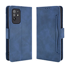 Leather Case Stands Flip Cover Holder BY3 for Oppo Reno5 Z 5G Blue