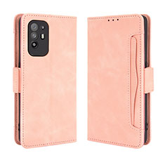 Leather Case Stands Flip Cover Holder BY3 for Oppo Reno5 Z 5G Pink