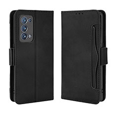 Leather Case Stands Flip Cover Holder BY3 for Oppo Reno6 Pro+ Plus 5G Black