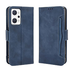 Leather Case Stands Flip Cover Holder BY3 for Oppo Reno7 A Blue