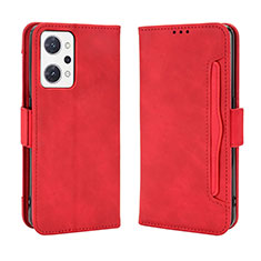 Leather Case Stands Flip Cover Holder BY3 for Oppo Reno7 A Red