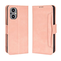 Leather Case Stands Flip Cover Holder BY3 for Oppo Reno7 Z 5G Pink
