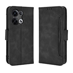 Leather Case Stands Flip Cover Holder BY3 for Oppo Reno8 Pro 5G Black