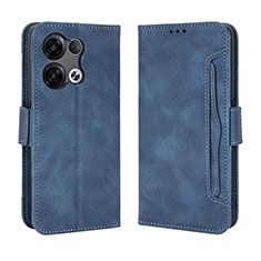 Leather Case Stands Flip Cover Holder BY3 for Oppo Reno8 Pro 5G Blue