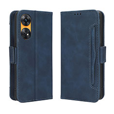 Leather Case Stands Flip Cover Holder BY3 for Oppo Reno8 T 4G Blue