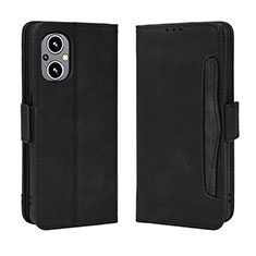 Leather Case Stands Flip Cover Holder BY3 for Oppo Reno8 Z 5G Black