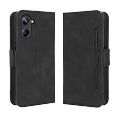 Leather Case Stands Flip Cover Holder BY3 for Realme 10 4G Black