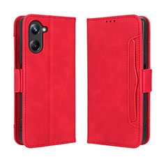 Leather Case Stands Flip Cover Holder BY3 for Realme 10 4G Red