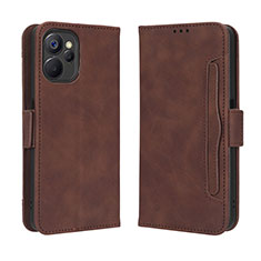 Leather Case Stands Flip Cover Holder BY3 for Realme 10 5G Brown