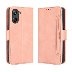 Leather Case Stands Flip Cover Holder BY3 for Realme 10 Pro 5G Pink