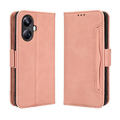 Leather Case Stands Flip Cover Holder BY3 for Realme 10 Pro+ Plus 5G Pink