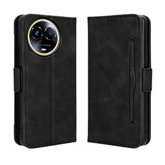 Leather Case Stands Flip Cover Holder BY3 for Realme 11 5G Black