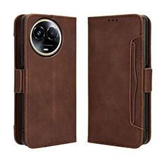 Leather Case Stands Flip Cover Holder BY3 for Realme 11 5G Brown