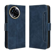 Leather Case Stands Flip Cover Holder BY3 for Realme 11X 5G Blue