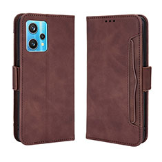 Leather Case Stands Flip Cover Holder BY3 for Realme 9 Pro 5G Brown